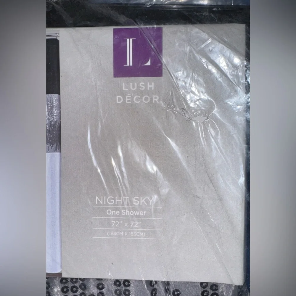 Lush Decor Night Sky Shower Curtain - Black and White